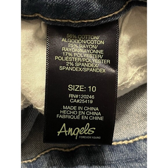 Angels Jeans Womens Size 10 Blue Signature Capri Denim Pants - Picture 5 of 9